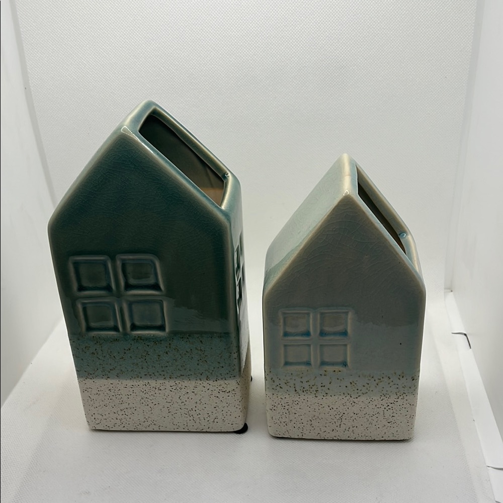 Scott Living Home Glazed Ceramic house Vase  Pair